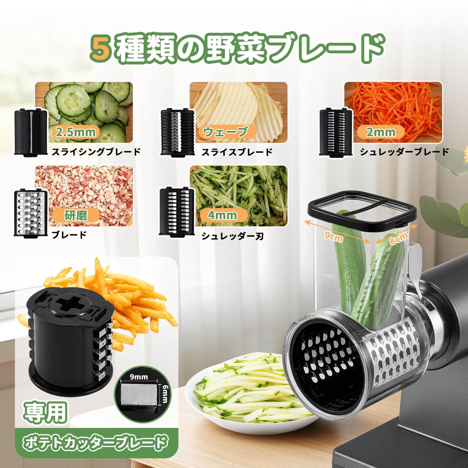 Amazon.co.jp: Poafamx 電動ミンサー500W タッチスタイル 4/7mm/円盤